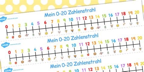 German Number Line 0 20 Teacher Made