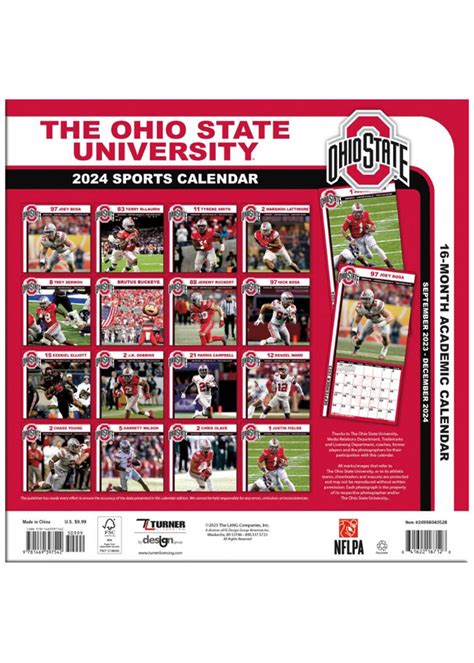 Ohio State Buckeyes 2024 Wall Calendar Everything Buckeyes