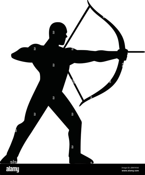Archery Silhouette A Cartoon Illustration Of An Archery Silhouette