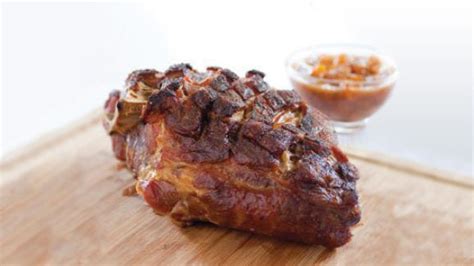 Set pork shoulder on rack and transfer to oven. Slow-Roasted Pork Shoulder With Peach Sauce - Grandparents.com
