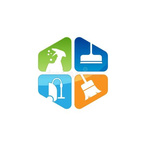 Cleaning Service Vector Logo Emblem Stock Vector Illustration Of