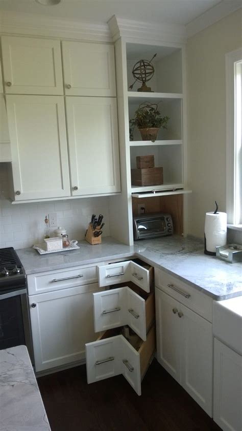 Corner Of Kitchen With 90 Degree Drawers And Flipper Door In The
