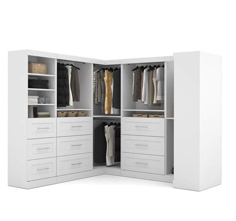 We also found a very cool closet organization idea on makingitinthemountains. Pure White 100" Optimum L- Shaped Wardrobe in 2020 ...