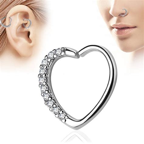Fashion Fake Septum Medical Titanium Earring Nose Ring Piercing Silver