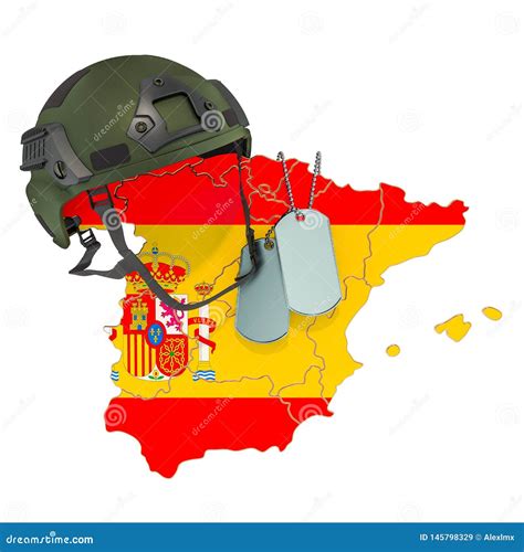 Spanish Military Force Army Or War Concept 3d Rendering Stock