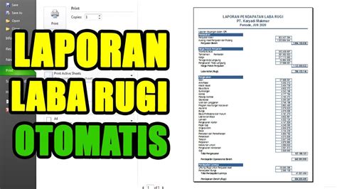 Cara Membuat Laporan Keuangan Laba Rugi Dengan Microsoft Excel YouTube