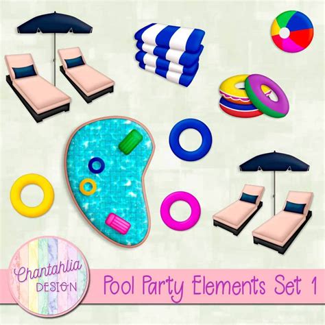 Pool Party Elements Set Chantahlia Design