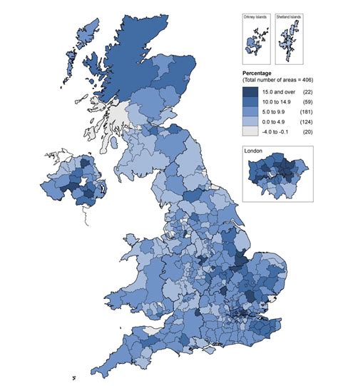 Mappa Della Popolazione Del Regno Unito Uk Densità E Struttura Della
