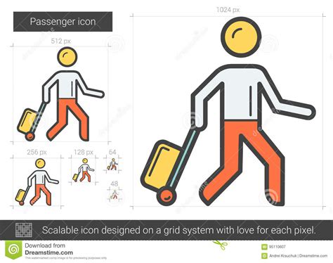 Passenger Line Icon Stock Vector Illustration Of Male 95110607