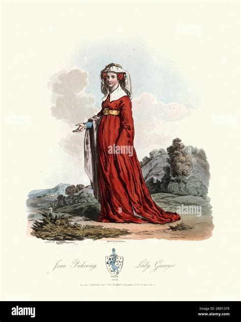 Medieval Fashion Young Medieval Woman Wearing A Long Red Dress Joan