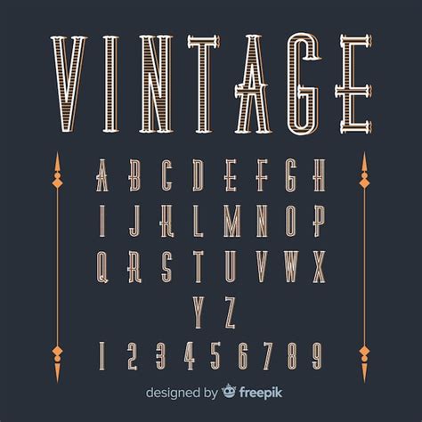 Free Vector Vintage Alphabet Template