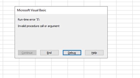 Vba Excel Macro Error Invalid Procedure Call Or Argument Stack