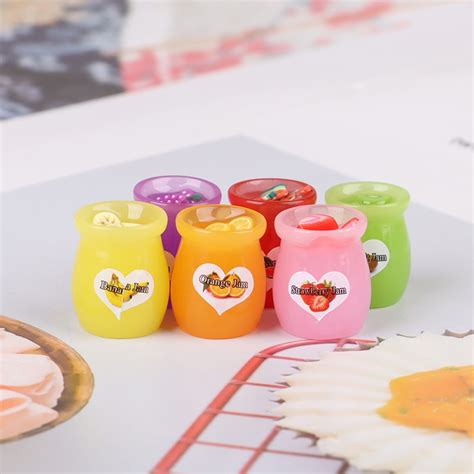 New 6pcs Set Dollhouse Miniature Food Fruit Jam Bottle Play Mini Food For Dollhouse Kitchen Toys