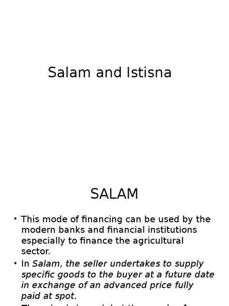 8 Salam And Istisna Islamic Banking And Finance Prices