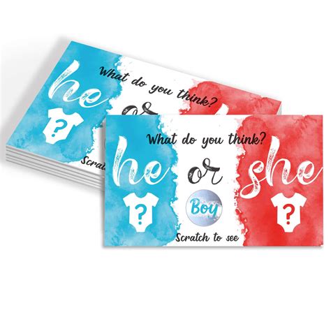 Buy 30 Pack Gender Reveal Scratch Off Cards Gender Announcement Cards To Hand Out He Or She
