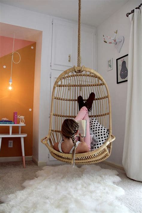 Explore a variety of girls bedroom design ideas and inspiration at crate and barrel to create the room of her dreams. Hanging chair - teen's room | We Know How To Do It