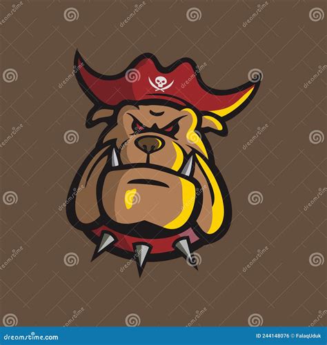 Pirate Bulldog Mascot Logo Stock Vector Illustration Of Cartoon