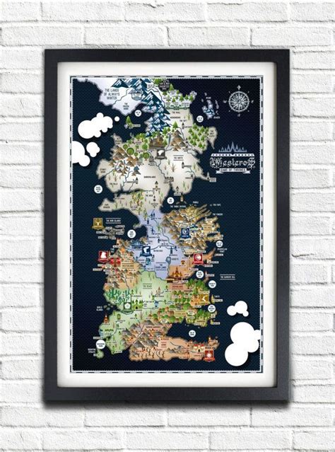 Game Of Thrones Westeros Map 17x11 Poster By Bensmind On Etsy