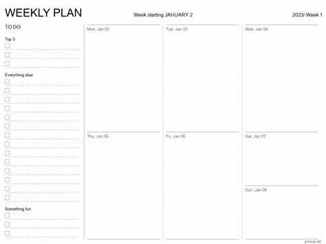 Free Printable Weekly Planner 2023

