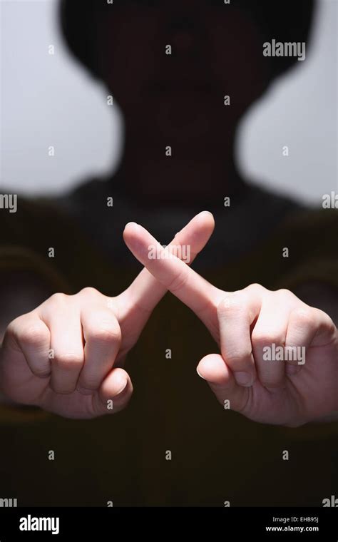 Japanese Gesture For No Stock Photo Alamy