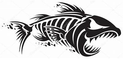 Skeleton Fish Illustration Vector Depositphotos Skull Stencil
