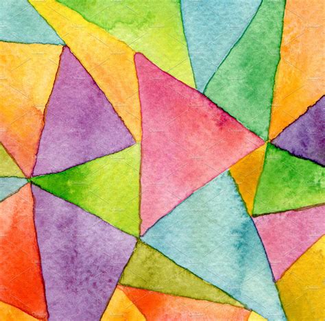 Watercolor Painted Geometric Pattern Abstract Stock Photos Creative