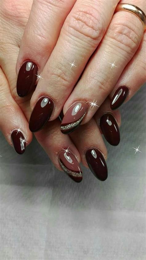 Brown Nail Art Manicura de uñas Uñas elegantes y sencillas Uñas