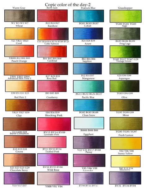 Suggested Color Combos For Copic Marker Fans Copic Pinterest 2d
