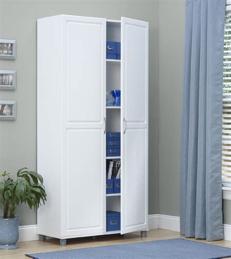 Make a place for everything with rolling carts, hutches, sideboards, and more. Dorel Kendall 36" White Utility Storage Cabinet