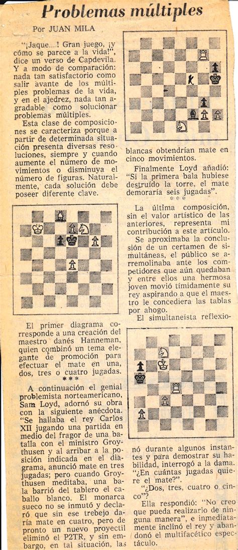 Mosaico Ajedrecístico Chess Blog Recortes De Periódicos