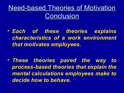 Need Based Theories Of Motivation