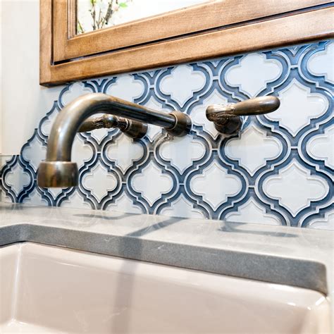Wall Mounted Faucet Custom Tile Backsplash Quartz Countertop And A