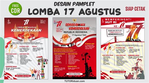 Desain Pamflet Poster Lomba 17 Agustus Hut Ri 77 Coreldraw Free Cdr