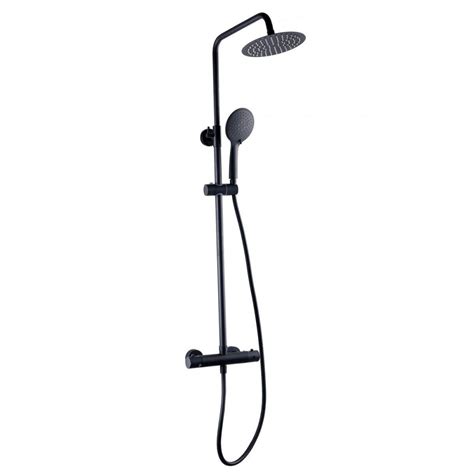 NERO ROUND THERMOSTATIC EXPOSED BAR SHOWER WITH OVERHEAD DRENCHER AND