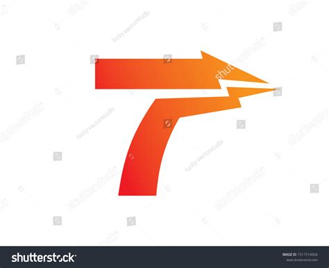 Number 7 Lightning Bolt Logo Symbol Stock Vector Royalty Free