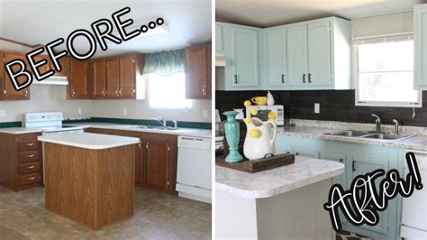 Complete Mobile Home Kitchen Makeover Only 200 Youtube