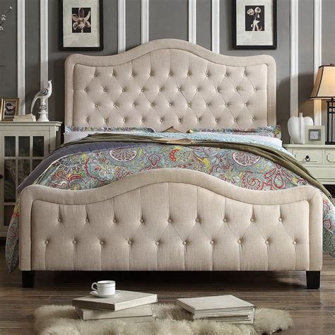 Turin Queen Upholstered Panel Bed Fabric Upholstered Bed Upholstered Sleigh Bed Upholstered