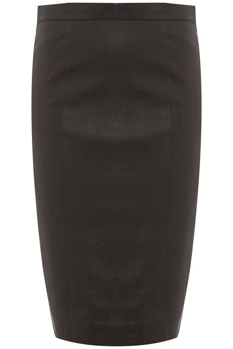 Topshop Leather Pencil Skirt In Black Lyst