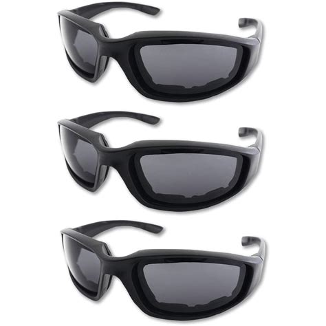 3 Pairs Neptune Foam Padded Motorcycle Riding Saftey Sun Glasses Free Shipping Visit Our Online