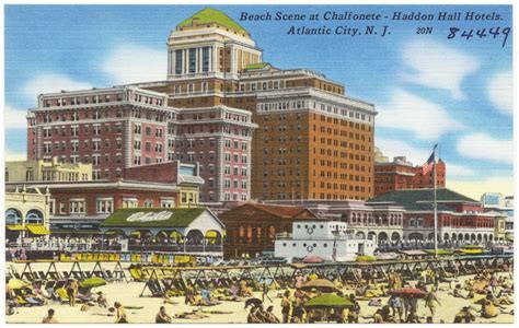 Beach Scene At Chalfonete Haddon Hall Hotels Atlantic City N J