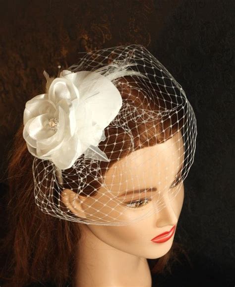 Fabulous Birdcage Veil Wedding Headpiece Bridal Hat By Klaxonek 129