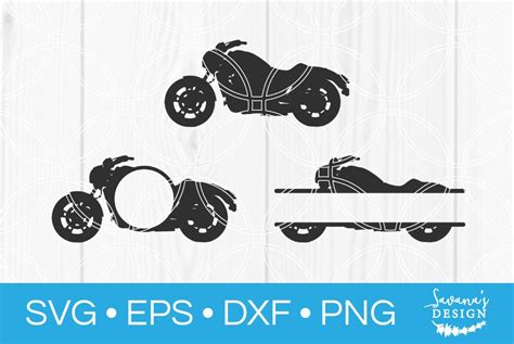 Motorcycle Svg Split Monogram Svg Illustrations Creative Market
