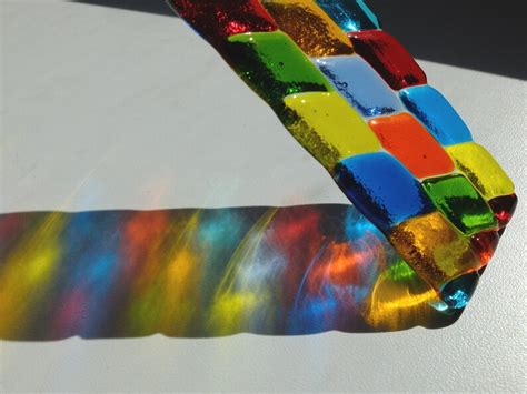 Fused Glass Rainbow Suncatcher Glass Light Catcher Colorful Etsy