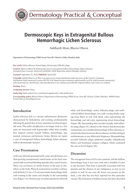 Pdf Dermoscopic Keys In Extragenital Bullous Hemorrhagic Lichen Sclerosus