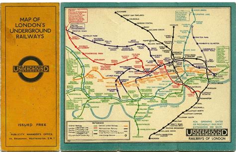 1932 London Underground Map Of Londons Underground Railways The Last