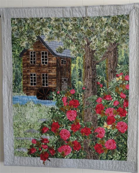 Landscape Quilts | The Old Mill | Quilts: #2 Landscape & Art Quilts | Landscape quilts ...