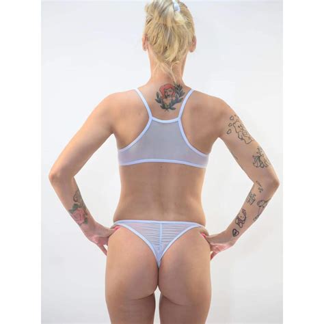 Buy Sherrylo Sheer Bikini Set See Through Bathing Suit Women S Beachwear Mesh Swimwear Racer Bra