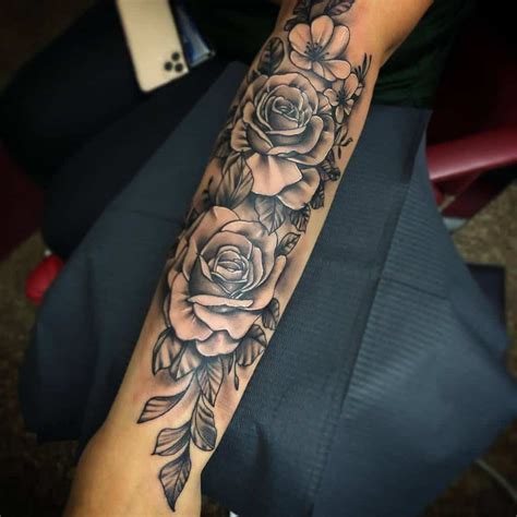 Lower Arm Rose Tattoos For Girls