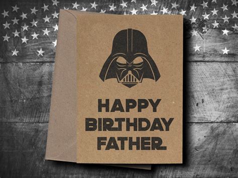 Star Wars Birthday Card Darth Vader Birthday Card Darth Etsy