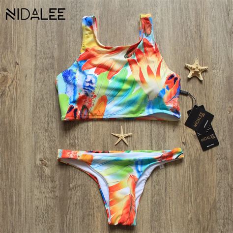 Nidalee 2017 Sexy Bikinis Women Swimsuit Hot Brazilian High Neck Bikini Set Push Up Beach Wear